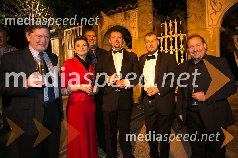  Uroš Lajovic, dirigent;  Aida Čorbadžić, operna pevka;  Marko Cvetko, operni pevec;  Ivo  Jordanov, operni pevec;  Darko  Brlek, direktor, Festival Ljubljana62. Ljubljana Festival, otvoritev s Carmino Burano