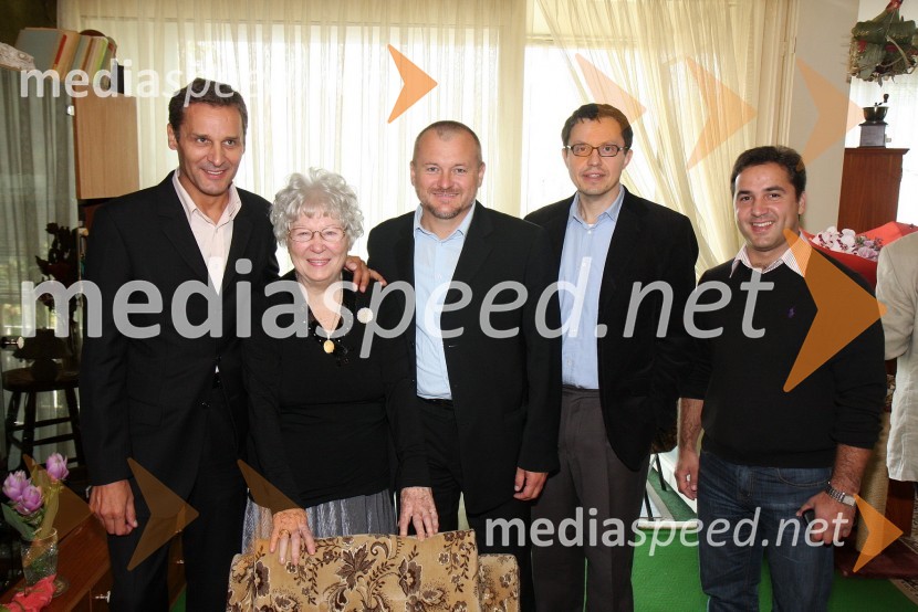 Danilo Rošker, direktor SNG Maribor, Ondina Otta Klasinc, operna pevka, Franc Kangler, Janko Kastelic, umetniški vodja Opere in baleta SNG Maribor in Tim Ribič, tenoristDanes praznuje: Ondina Otta Klasinc 90. jubilej