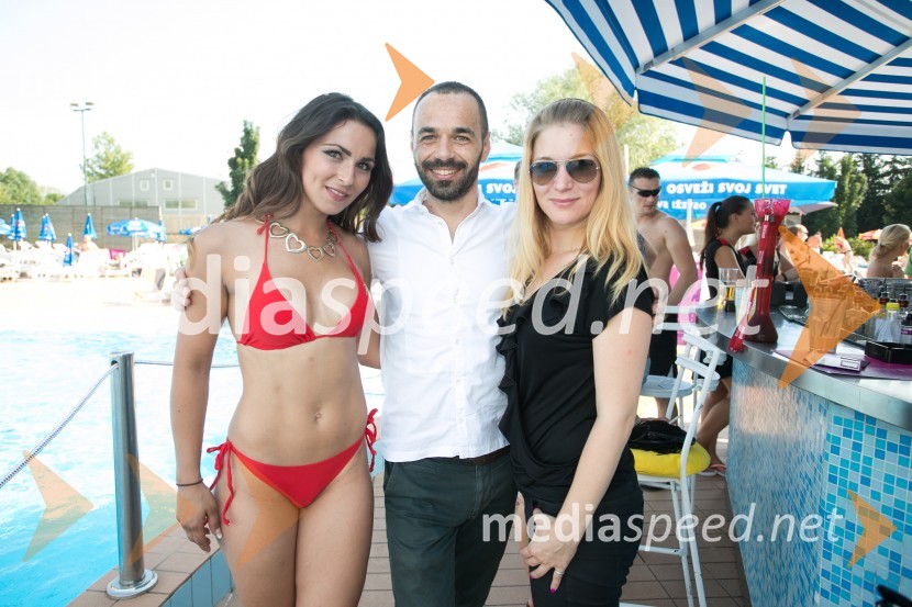  Suzana Zeković,  lastnica licence Miss Bikini;  Martin Kosaber, Pernod Ricard d.o.o.;  Saša Novak, Pernod RIcard d.o.o.Polfinale Miss bikini 2014