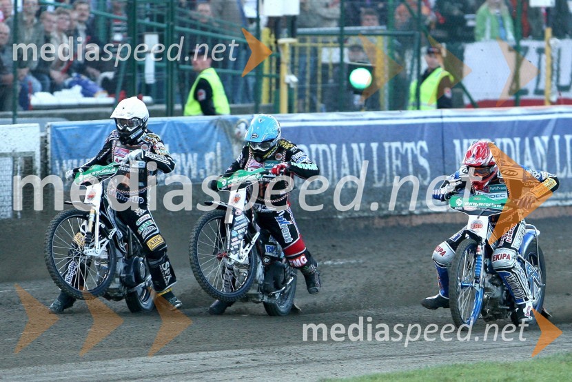 Andreas Jonsson (Švedska), Scott Nicholls (Velika Britanija) in Matej Žagar (Slovenija)SPEEDWAY GRAND PRIX, VN Evrope 2007, dirka