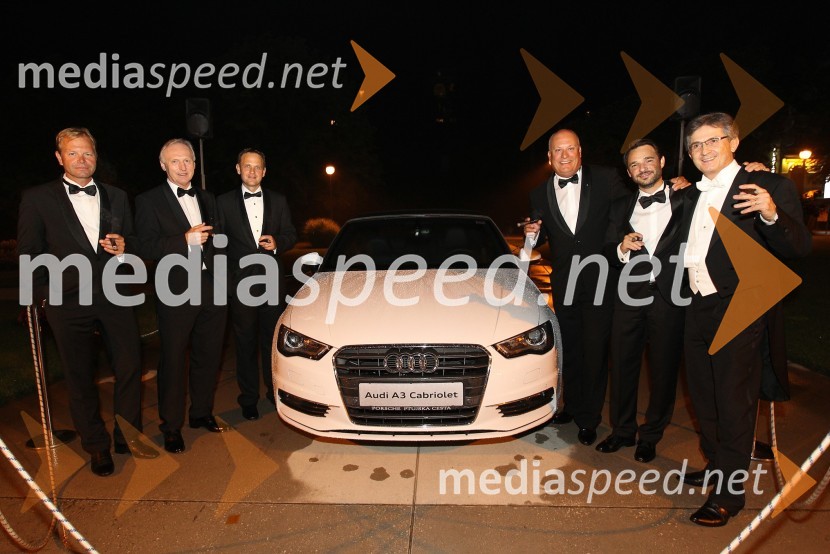  Marko Škriba, direktor znamke Volkswagen pri Porsche Slovenija d.o.o.;  ... ;  Franci Bolta, direktor znamke Audi pri podjetju Porsche Slovenija d.o.o.;  Iztok Klančnik, direktor HP Slovenija;  Danilo Ferjančič, generalni direktor Porsche Slovenija d.o.o;  Franci Križan, organizatorAnin ples 2014