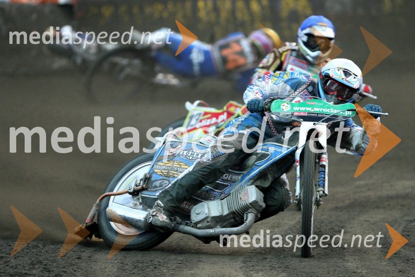 Greg Hancock (ZDA),Wieslaw Jagus (Poljska) in Rune Holta (Poljska)SPEEDWAY GRAND PRIX, VN Evrope 2007, dirka