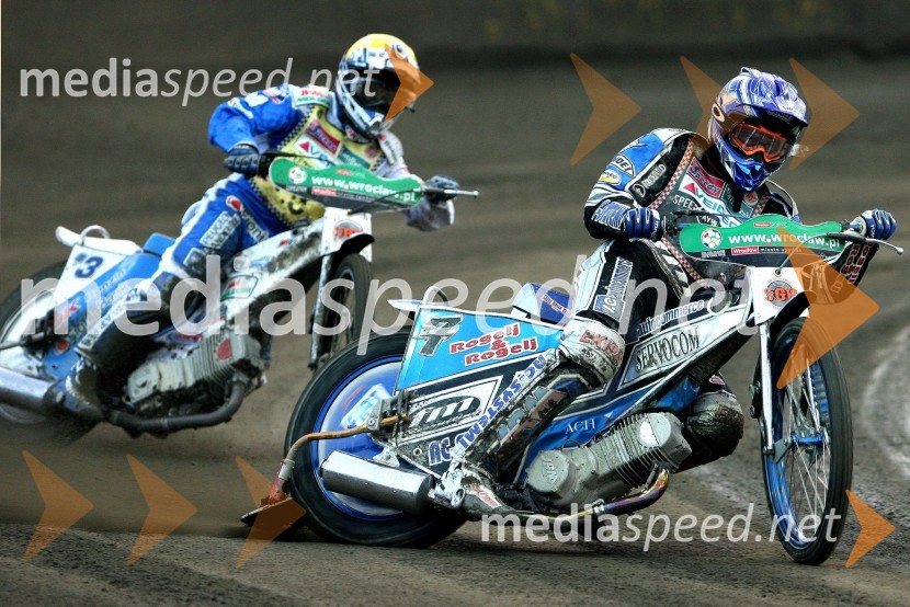 Matej Žagar (Slovenija) in Nicki Pedersen (Danska)SPEEDWAY GRAND PRIX, VN Evrope 2007, dirka