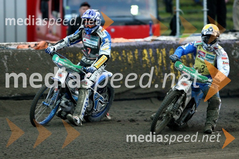 Matej Žagar (Slovenija) in Nicki Pedersen (Danska)SPEEDWAY GRAND PRIX, VN Evrope 2007, dirka