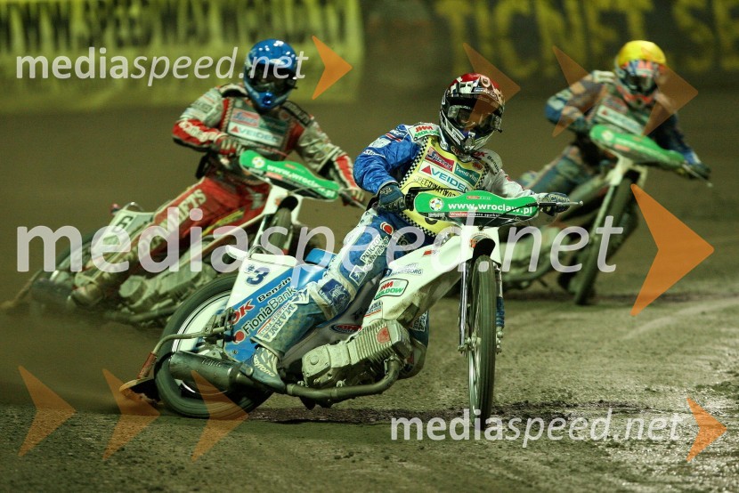 Nicki Pedersen (Danska), Hans Andersen (Danska) in Chris Harris (Velika Britanija)SPEEDWAY GRAND PRIX, VN Evrope 2007, dirka