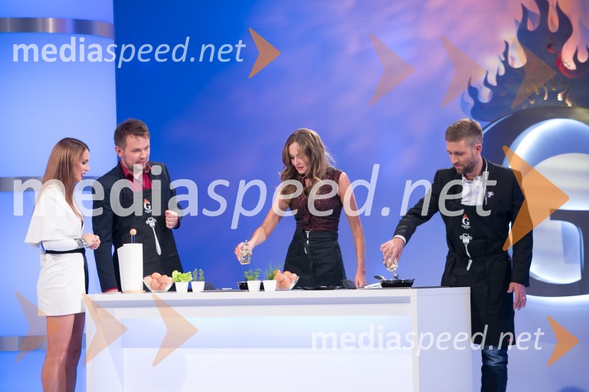  Lili Žagar, voditeljica;  Marko Pavčnik, kuhar;  Iryna Osypenko, menekenka;  Žiga Gombač, odnosi z javnostmi Radio CenterGostilna išče šefa, začetek nove sezone