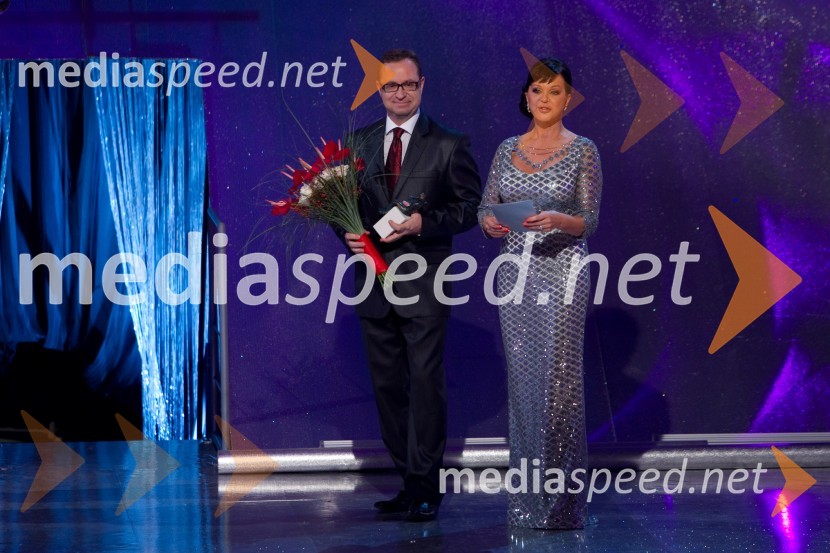 Marko Filli, generalni direktor RTV Slovenija; Miša Molk, voditeljicaMiša Molk praznuje 60 let