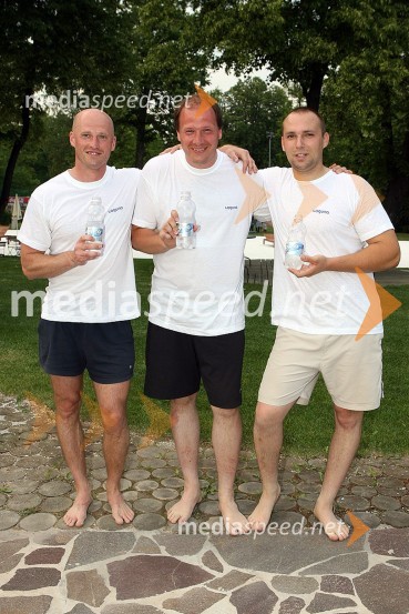 Matjaž Petan, vodja športnega centra Laguna, Gregor Merkuž, vodja Lagune in Dušan ŠinkovecOtvoritev mestne plaže Laguna