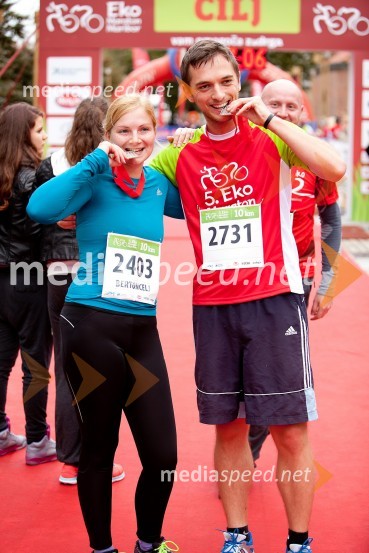  Joanna Bertoncelj, Pokrajinski muzej Maribor;  Marko Maričnik, tekač (2731)5. Eko maraton Maribor