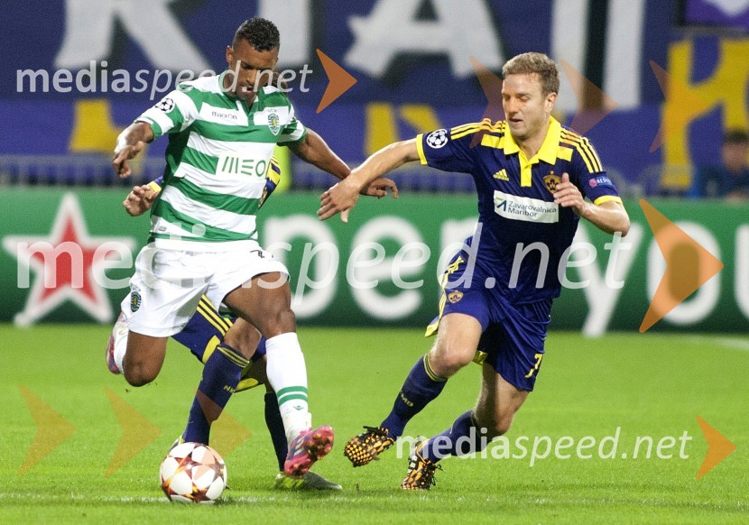  Luís Carlos Almeida da Cunha - Nani, nogometaš, Sporting FC;  Aleš Mertelj, nogometaš, NK MariborNK Maribor : Sporting FC, prva tekma Lige prvakov