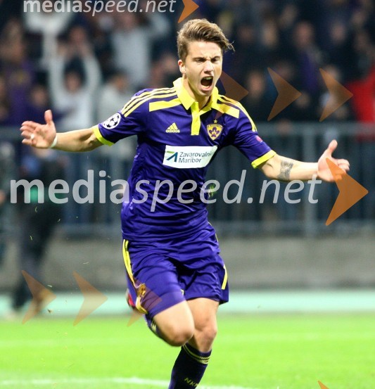  Luka Zahovič, nogometaš NK MariborNK Maribor : Sporting FC, prva tekma Lige prvakov