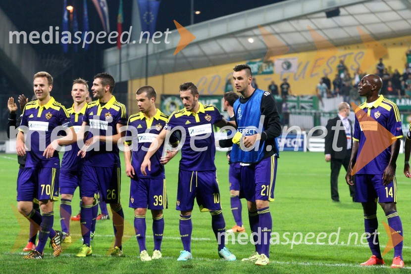  Aleš Mertelj, nogometaš, NK Maribor;  Dare Vršič, nogometaš, NK Maribor;  Aleksander  Rajčević, nogometaš, NK Maribor;  Damjan Bohar, NK Maribor;  Agim Ibraimi, nogometaš, NK Maribor;  Amir Dervišević, nogometaš, NK Maribor;  Jean Philippe Mendy, nogometaš, NK MariborNK Maribor : Sporting FC, prva tekma Lige prvakov