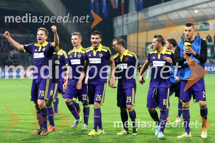  Aleš Mertelj, nogometaš, NK Maribor;  Dare Vršič, nogometaš, NK Maribor;  Aleksander  Rajčević, nogometaš, NK Maribor;  Damjan Bohar, nogometaš, NK Maribor;  Agim Ibraimi, nogometaš, NK Maribor;  Amir Dervišević, nogometaš, NK MariborNK Maribor : Sporting FC, prva tekma Lige prvakov