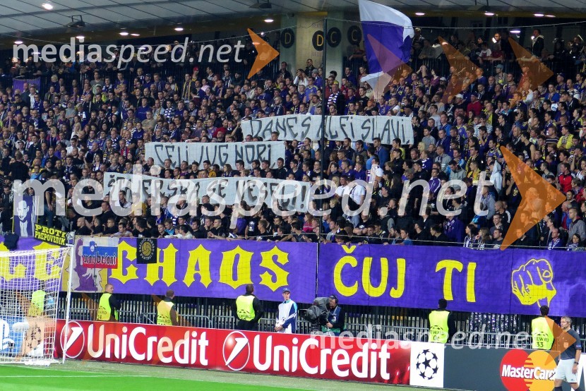 Viole so eno sporočilo posvetile Alfiju Nipiču, ki je na ta dan praznoval 70. rojstni danNK Maribor : Sporting FC, prva tekma Lige prvakov