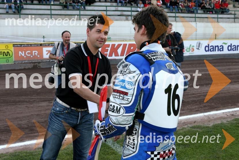Dejan Stanič, direktor Sax d.o.o. in Jurica Pavlic (Hrvaška)SPEEDWAY SUPER POKAL SAX 2007