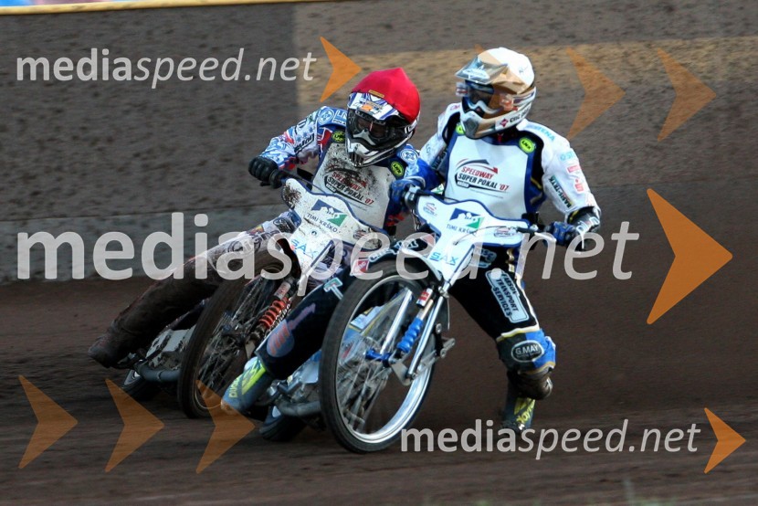 Jason Crump (Avstralija) in Bjarne Pedersen (Danska)SPEEDWAY SUPER POKAL SAX 2007
