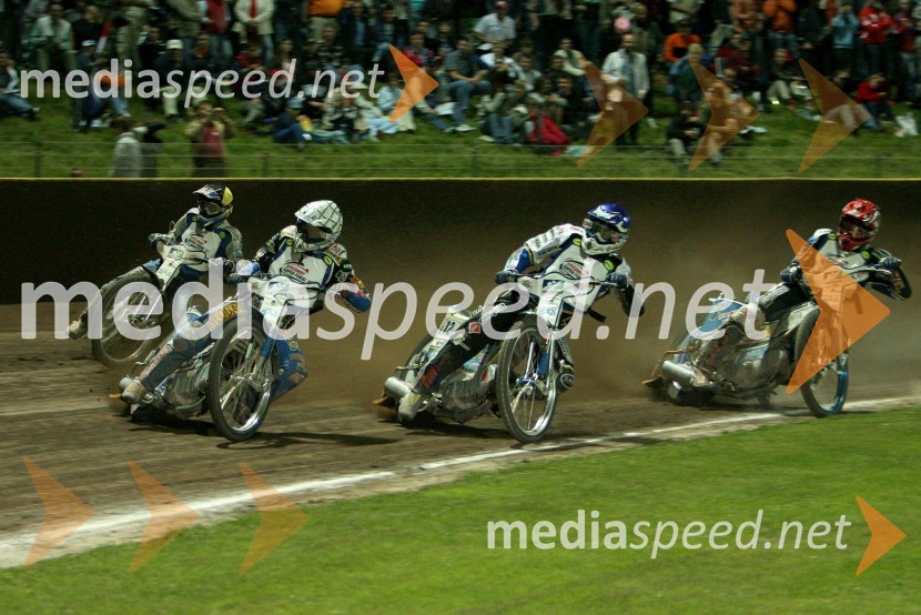 Jurica Pavlic (Hrvaška,Sebastian Ulamek (Poljska), Bjarne Pedersen (Danska) in Matej Žagar (Slovenija)SPEEDWAY SUPER POKAL SAX 2007