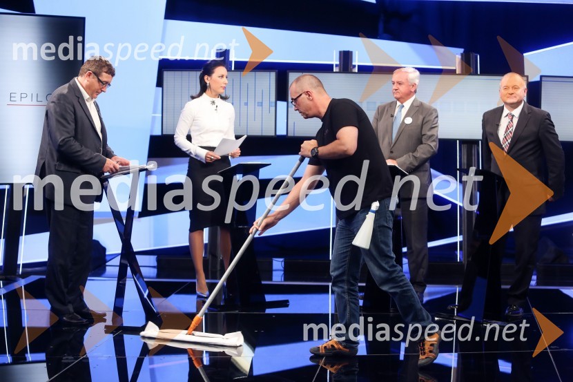 dr. Andrej Fištravec, župan, Mestna občina Maribor;  Maja Sodja, tv voditeljica;  Anton Kranjc,  kandidat za župana MOM;  Franc  Kangler, nekdanji župan Mestne občine Maribor, kandidat za župana MOMPredvolilno soočenje županskih kandidatov na POP TV