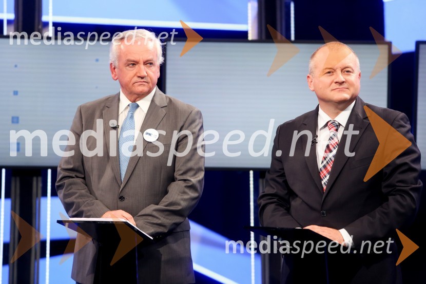  Anton Kranjc,  kandidat za župana MOM;  Franc  Kangler, nekdanji župan Mestne občine Maribor, kandidat za župana MOMPredvolilno soočenje županskih kandidatov na POP TV