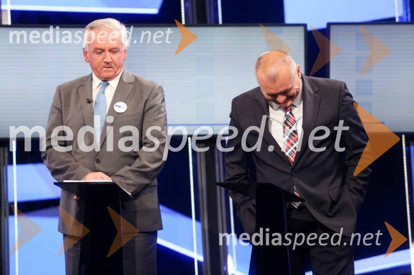  Anton Kranjc,  kandidat za župana MOM;  Franc  Kangler, nekdanji župan Mestne občine Maribor, kandidat za župana MOMPredvolilno soočenje županskih kandidatov na POP TV