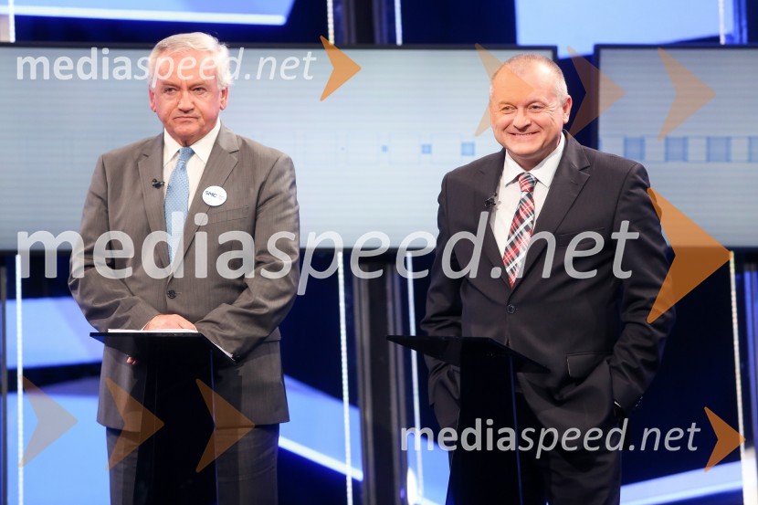  Anton Kranjc,  kandidat za župana MOM;  Franc  Kangler, nekdanji župan Mestne občine Maribor, kandidat za župana MOMPredvolilno soočenje županskih kandidatov na POP TV