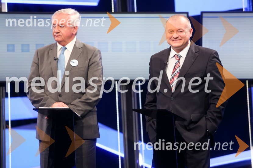  Anton Kranjc,  kandidat za župana MOM;  Franc  Kangler, nekdanji župan Mestne občine Maribor, kandidat za župana MOMPredvolilno soočenje županskih kandidatov na POP TV