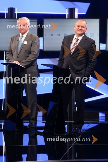  Anton Kranjc,  kandidat za župana MOM;  Franc  Kangler, nekdanji župan Mestne občine Maribor, kandidat za župana MOMPredvolilno soočenje županskih kandidatov na POP TV