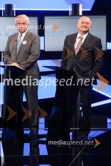  Anton Kranjc,  kandidat za župana MOM;  Franc  Kangler, nekdanji župan Mestne občine Maribor, kandidat za župana MOMPredvolilno soočenje županskih kandidatov na POP TV