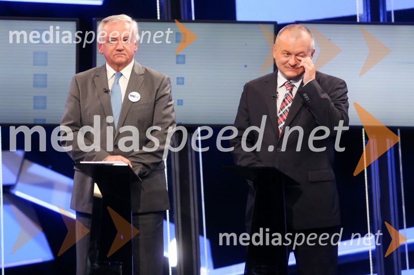  Anton Kranjc,  kandidat za župana MOM;  Franc  Kangler, nekdanji župan Mestne občine Maribor, kandidat za župana MOMPredvolilno soočenje županskih kandidatov na POP TV