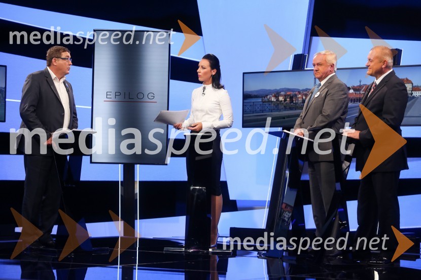 dr. Andrej Fištravec, župan, Mestna občina Maribor;  Maja Sodja, tv voditeljica;  Anton Kranjc,  kandidat za župana MOM;  Franc  Kangler, nekdanji župan Mestne občine Maribor, kandidat za župana MOMPredvolilno soočenje županskih kandidatov na POP TV