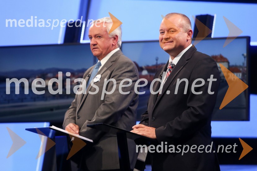  Anton Kranjc,  kandidat za župana MOM;  Franc  Kangler, nekdanji župan Mestne občine Maribor, kandidat za župana MOMPredvolilno soočenje županskih kandidatov na POP TV