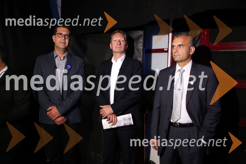  Aleš Bržan, kandidat za župana MOK;  Boris Popovič, župan Kopra;  Gregor Strmčnik, kandidat za župana AnkaranaPredvolilno soočenje županskih kandidatov na POP TV