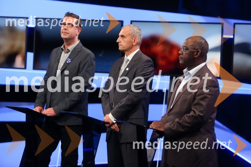  Aleš Bržan, kandidat za župana MOK;  Gregor Strmčnik, kandidat za župana Ankarana;  Peter Bossman, župan, občina PiranPredvolilno soočenje županskih kandidatov na POP TV