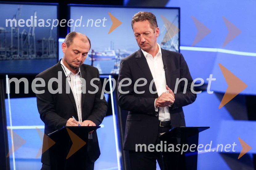  Gašpar Gašpar  Mišič, bivši predsednik uprave Luka Koper;  Boris Popovič, župan KopraPredvolilno soočenje županskih kandidatov na POP TV