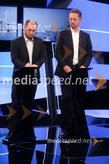  Gašpar Gašpar  Mišič, bivši predsednik uprave Luka Koper;  Boris Popovič, župan KopraPredvolilno soočenje županskih kandidatov na POP TV