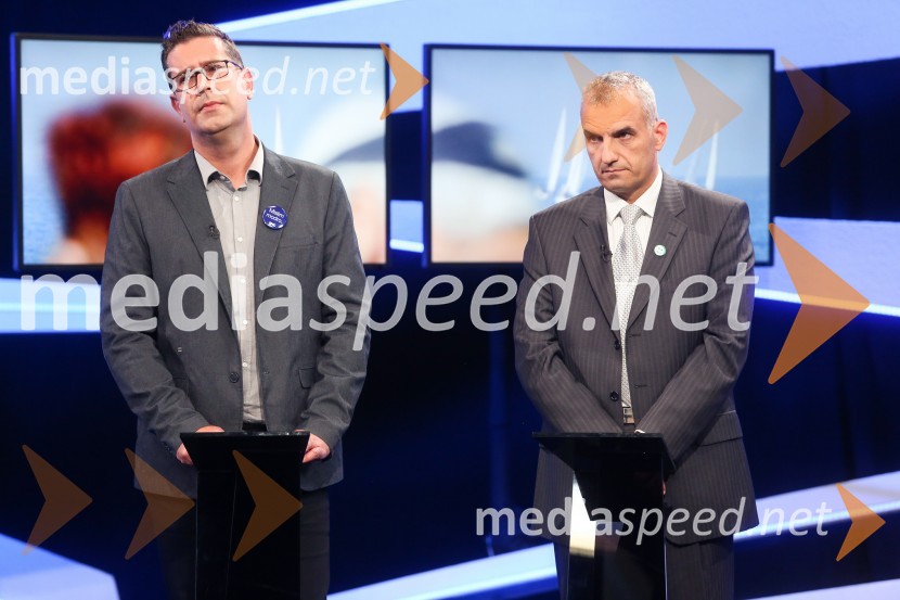  Aleš Bržan, kandidat za župana MOK;  Gregor Strmčnik, kandidat za župana AnkaranaPredvolilno soočenje županskih kandidatov na POP TV
