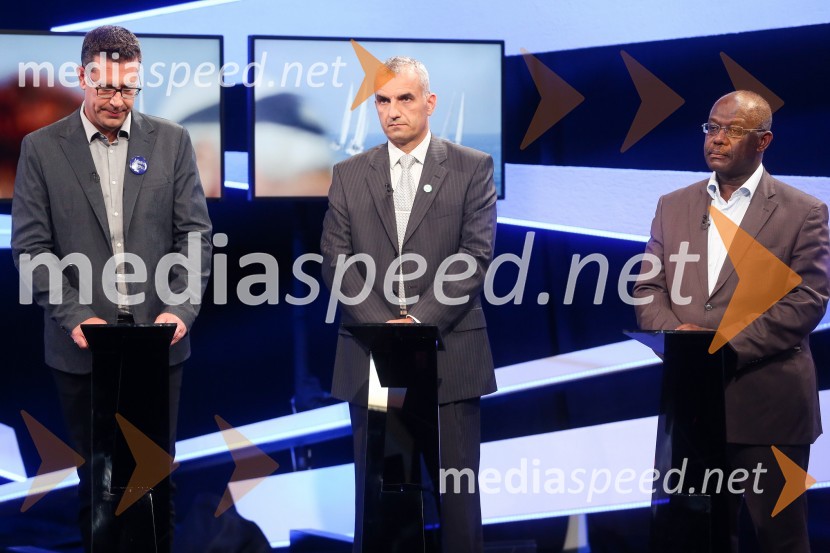  Aleš Bržan, kandidat za župana MOK;  Gregor Strmčnik, kandidat za župana Ankarana;  Peter Bossman, župan, občina PiranPredvolilno soočenje županskih kandidatov na POP TV