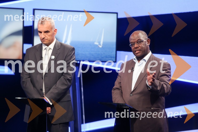  Gregor Strmčnik, kandidat za župana Ankarana;  Peter Bossman, župan, občina PiranPredvolilno soočenje županskih kandidatov na POP TV