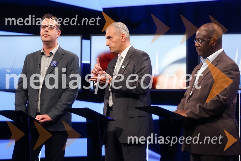  Aleš Bržan, kandidat za župana MOK;  Gregor Strmčnik, kandidat za župana Ankarana;  Peter Bossman, župan, občina PiranPredvolilno soočenje županskih kandidatov na POP TV