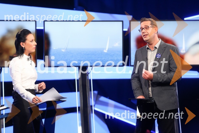  Maja Sodja, tv voditeljica;  Aleš Bržan, kandidat za župana MOKPredvolilno soočenje županskih kandidatov na POP TV