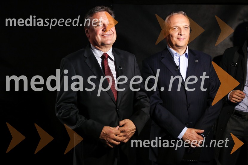  Zoran Janković, župan MOL, predsednik PS;  Damjan Damjanovič, direktor Slovenske filharmonije Predvolilno soočenje županskih kandidatov na POP TV