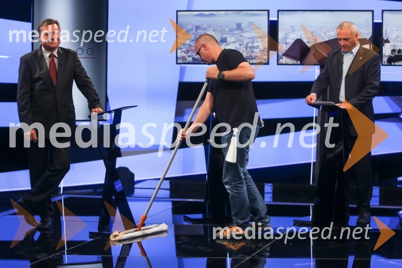  Zoran Janković, župan MOL, predsednik PS;  ... ;  Damjan Damjanovič, direktor Slovenske filharmonije Predvolilno soočenje županskih kandidatov na POP TV