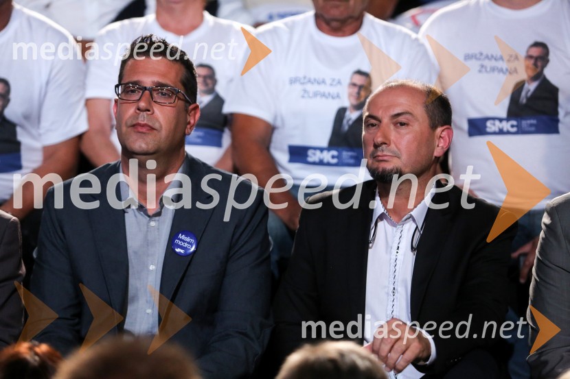  Aleš Bržan, kandidat za župana MOK;  Gašpar Gašpar  Mišič, bivši predsednik uprave Luka KoperPredvolilno soočenje županskih kandidatov na POP TV