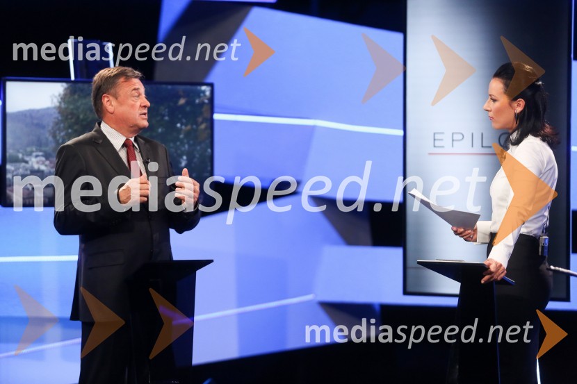  Zoran Janković, župan MOL, predsednik PS;  Maja Sodja, tv voditeljicaPredvolilno soočenje županskih kandidatov na POP TV