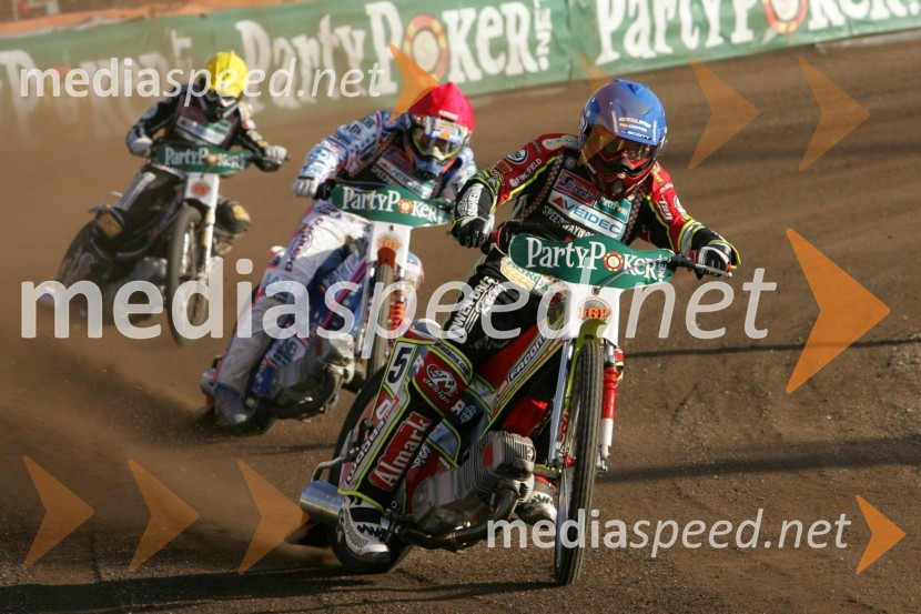 Leigh Adams (Avstralija), Jason Crump (Avstralija) in Tomasz Gollob (Poljska)SPEEDWAY GRAND PRIX, VN Švedske 2007