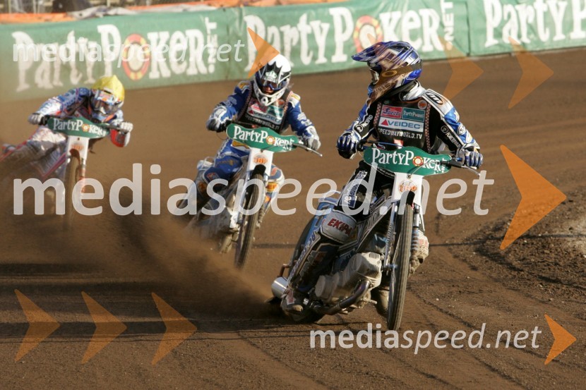 Matej Žagar (Slovenija), ... in Jason Crump (Avstralija)SPEEDWAY GRAND PRIX, VN Švedske 2007