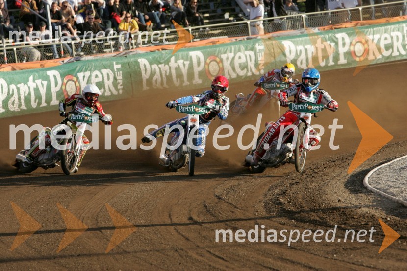 Leigh Adams, Tomasz Gollob in Jason Crump, speedwayistiSPEEDWAY GRAND PRIX, VN Švedske 2007