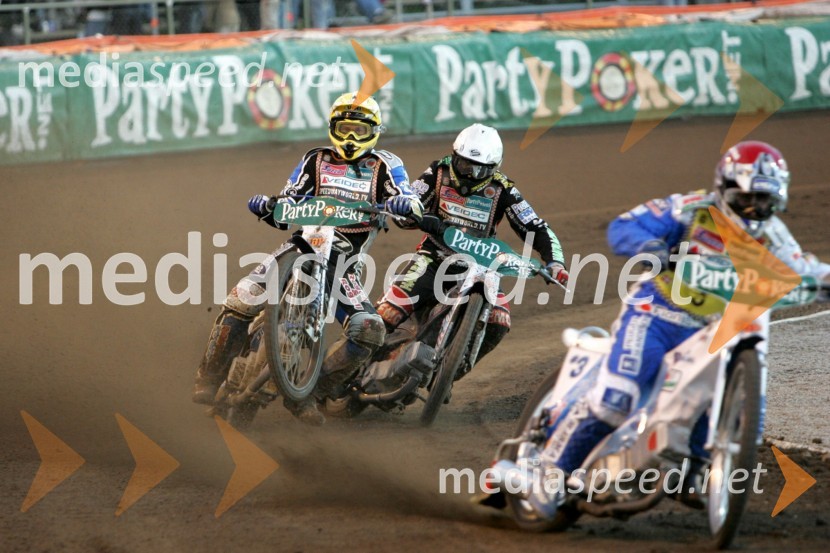 Nicki Pedersen (Danska), Matej Žagar (Slovenija) in ...SPEEDWAY GRAND PRIX, VN Švedske 2007
