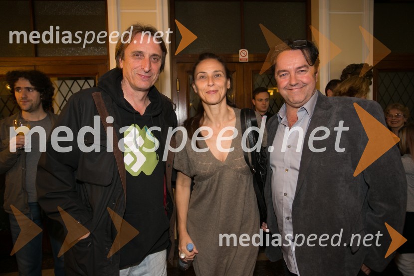  Matjaž Zupančič, režiser;  Lučka Počkaj, igralka;  Renato Jenček, igralecPolicaji, premiera komedije v SLG Celje