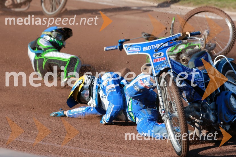  Žiga Kovačič, AMD Krško;  Matej Žagar, speedwayist (Slovenija)Speedway, padec Žagarja in Kovačiča na finalu DP